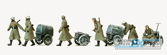 Preiser 16592 Infanterie gehend. Winteruniform. Infanteriekarren Lf8. Deutsches Reich