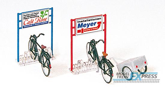 Preiser 17163 Fahrradständer, Fahrräder, Anhänger