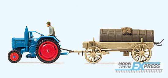 Preiser 17939 Ackerschlepper Lanz D 2416 mit Jauche- wagen. Fertigmodell