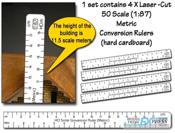 Proses PRCR87M 1:87 Scale Conversion Ruler (Metric) HO