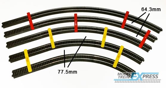 Proses PTHOMC Parallelgleislehreset für Märklin C-Gleis - 4 x 77,5 mm und 4 x 64,3 mm