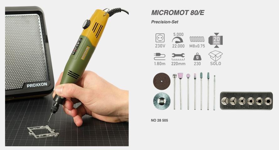 Proxxon 28505 MICROMOT 80/E PRECISION SET