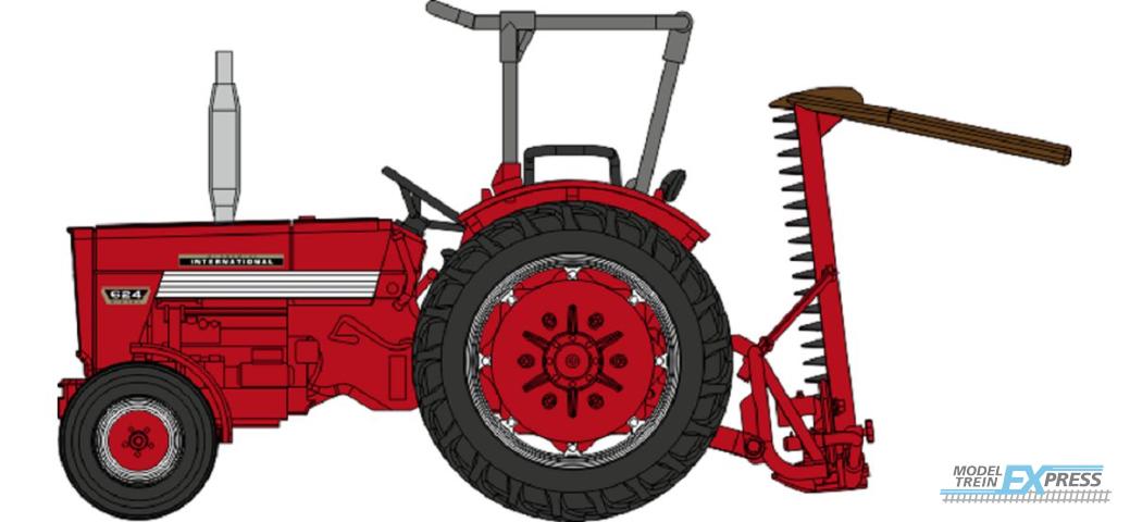REE models CB-182 Tracteur INTERNATIONAL HI 624 avec arceau de sécurité + Lame de Coupe pour faucher l'herbe