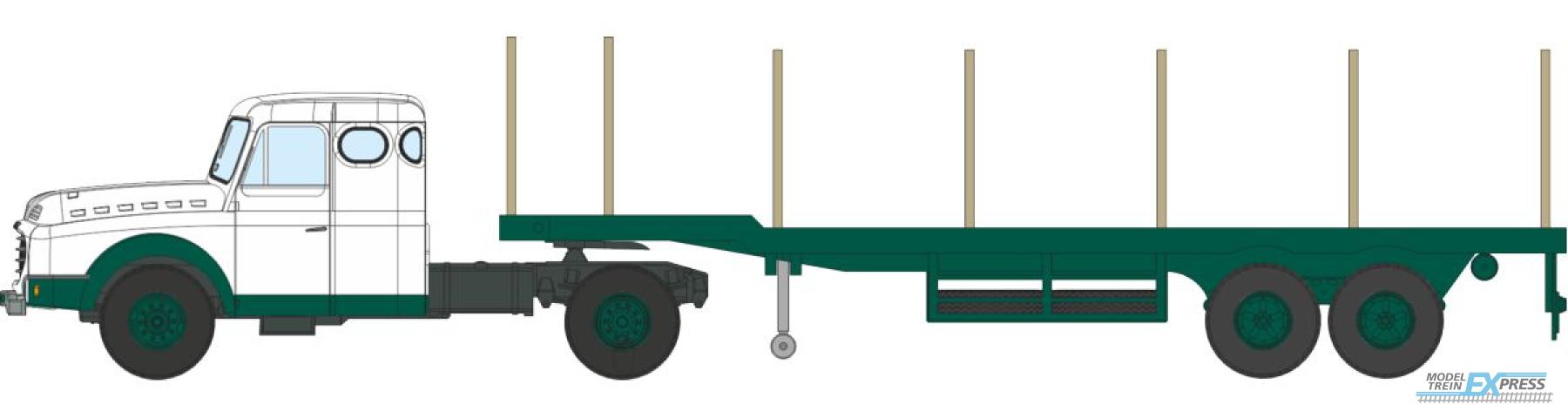 REE models CB-191 Camion Willeme Tracteur couchette + Remorque à ridelles transport de bois