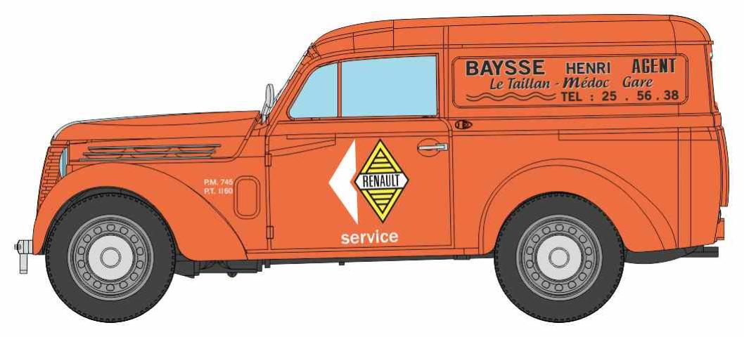 REE models CB-205 Voiture Renault JUVAQUATRE Fourgon tôlé Orange "RENAULT"