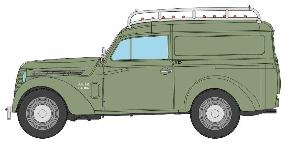 REE models CB-209 Voiture Renault JUVAQUATRE Fourgon tôlé, Vert + galerie