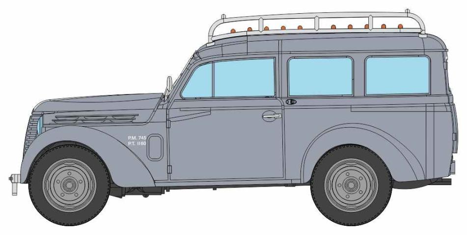 REE models CB-211 Voiture Renault JUVAQUATRE Familiale vitrée, Gris + galerie