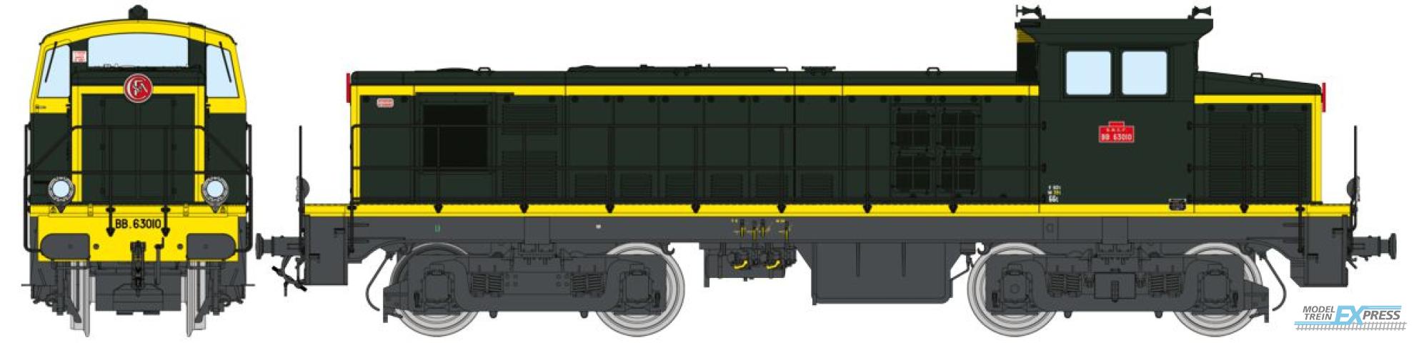 REE models JM-014 Diesel Locomotive BB 63010 green/yellow, grey frame, Era IV - ANALOG