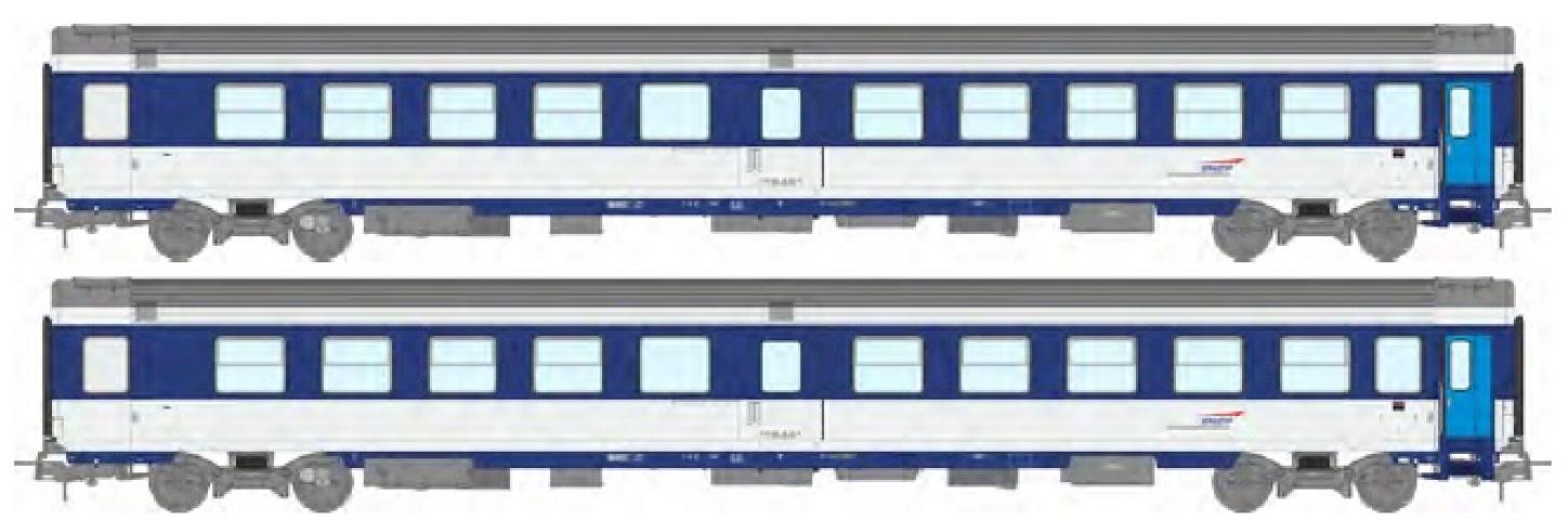 REE models JM-051 Set of 2 AMBULANCE SO blue TEN and white, cap logo, SNCF Ep.V-VI