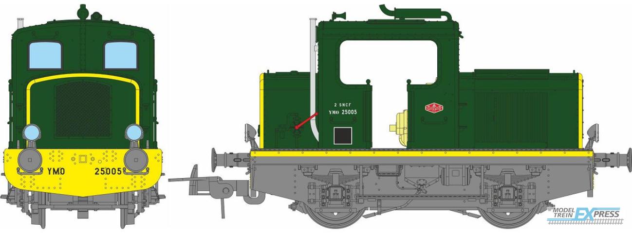 REE models MB-078 MOYSE 32 TDE, SNCF Green 306, Marchal light, Yellow line Era IV - ANALOG DC (RERUN)