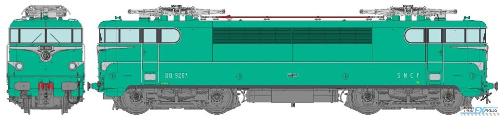 REE models MB-081SAC BB 9267 Origin Green, Lyon-Mouche, Plate MISTRAL, Era III - AC Sound Functional Pantos (3 tracks)