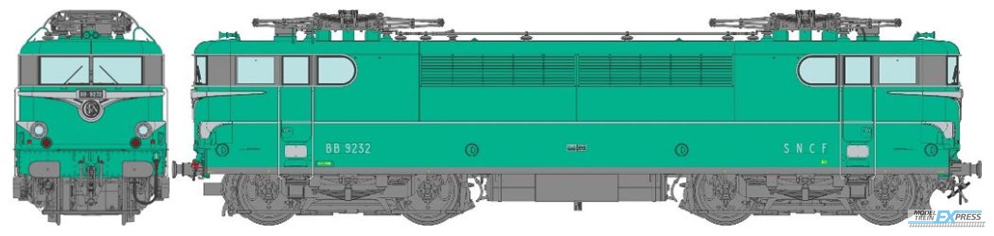 REE models MB-083SAC BB 9232 Green, Paris-SO without Skirt, Red Ligth Era IV-V - AC Sound Functional Pantos (3 tracks)