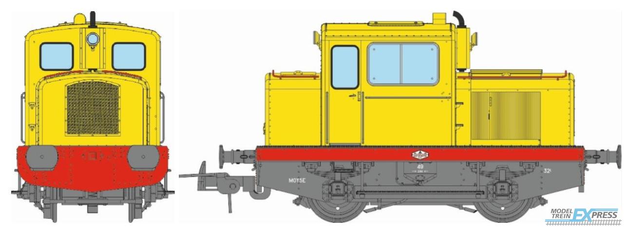 REE models MB-123S MOYSE 32 TDE, INDUSTRIAL closed cabin, Yellow / Red Era III-IV-V - DCC Sound