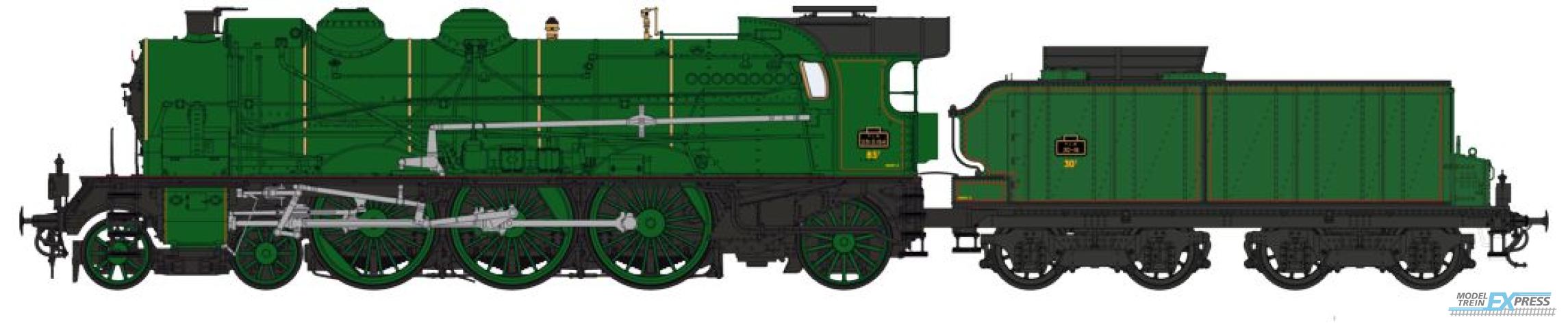 REE models MB-134 2-231 D 154 PLM - Simple smoke stack, without smoke deflectors, ACFI preheating, 30m³ tender with planks made coal bunker