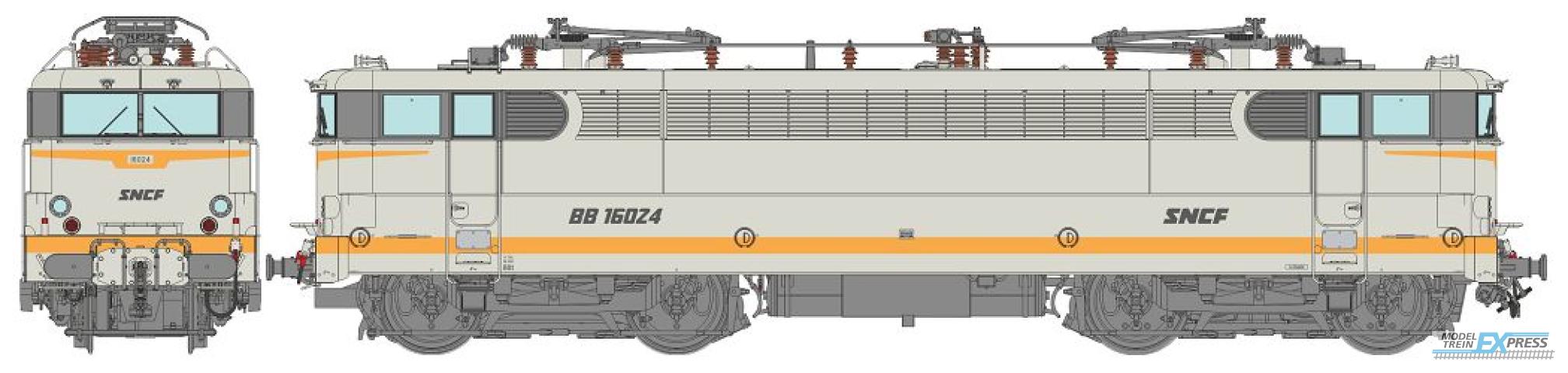 REE models MB-143SAC BB 16024 Grey livery downstroke SNCF logo, Preserved loco Era V - AC Sound Functional Pantos