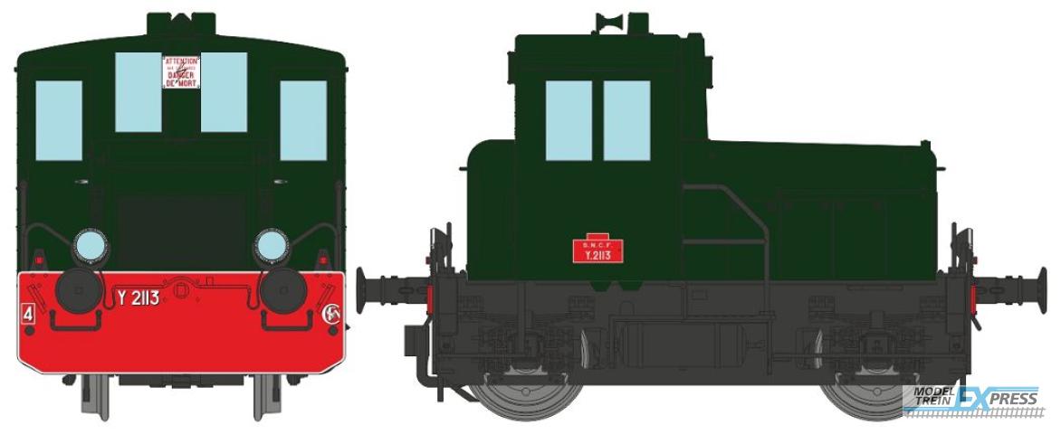 REE models MB-144 Y 2113 Original condition, SNCF 306 green, red front beam, South West Era III - ANALOG DC