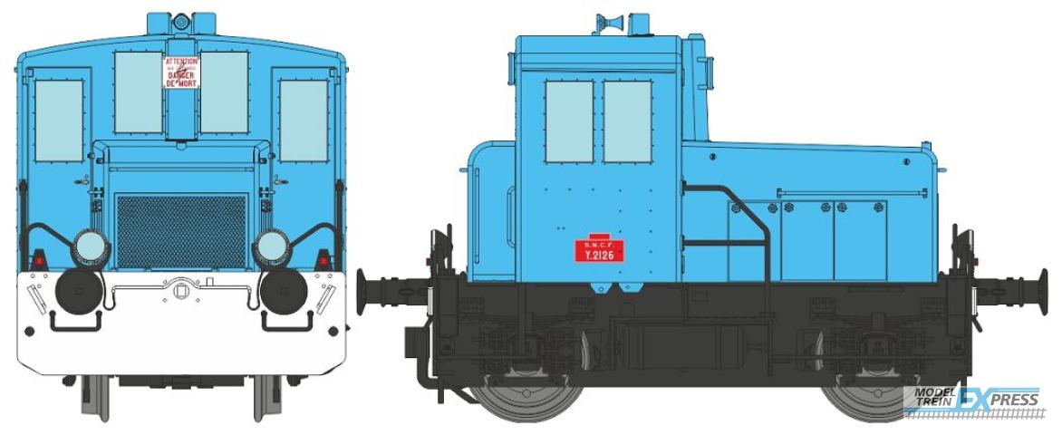 REE models MB-149 Y 2126 Industrial plant shunter blue livery, white front beam, black frame, Era IV/V/VI ANALOG DC