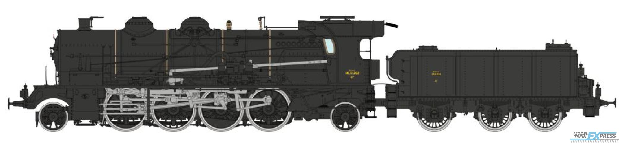 REE models MB-159 141 D 202 + Tender 25 A 334 Black VEYNES SNCF Era III - ANALOG