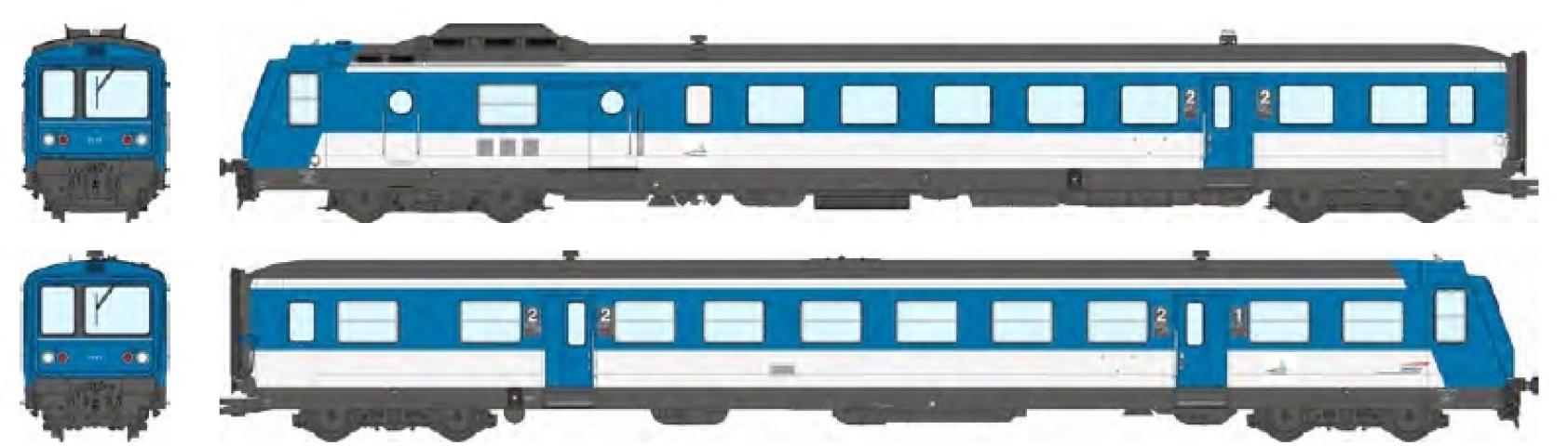 REE models MB-215S Modernized RGP1 - X-2733, blue and white livery, flitch logo, era IV-V - DCC Sound