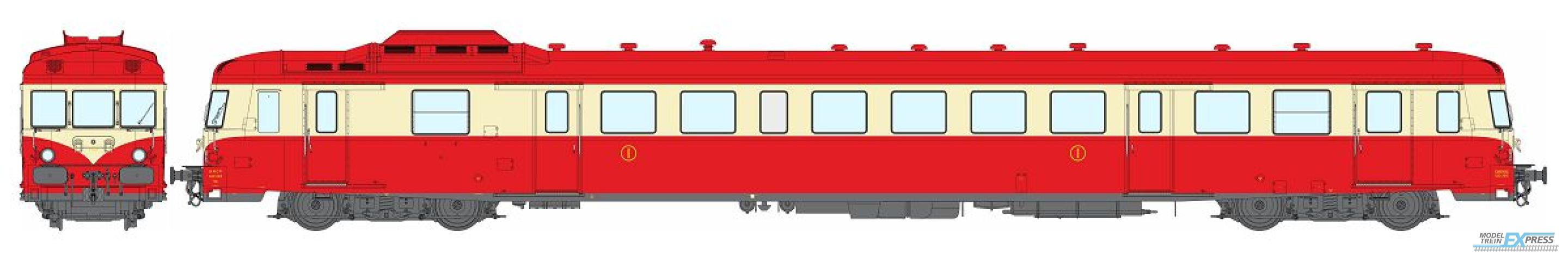 REE models MB-229 X 2913 with skirt, 1st class, Red 605 et Cream 407, Roof red, VAISE, SNCF Era IV - ANALOG DC