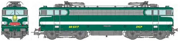 REE models MB-263S BB 9317 VILLENEUVE "Mistral" Original Green, Era III-IV - DCC Sound