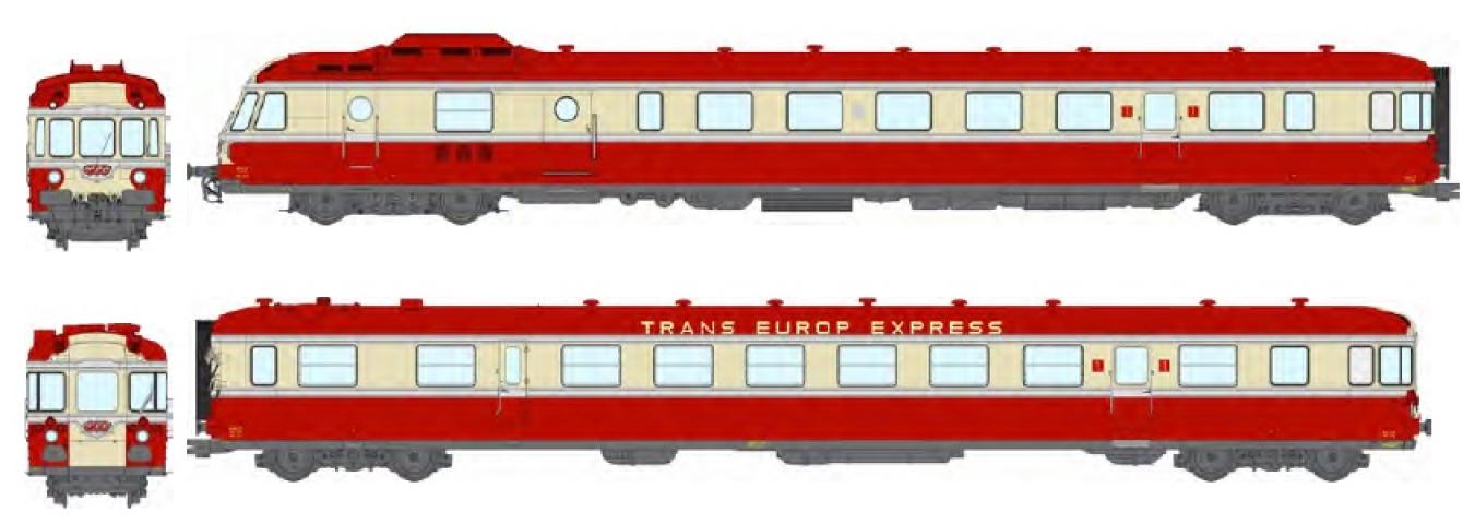REE models MB-275SAC RGP 1 train set - X 2776, L'ARBALETE, Red TEE, Era III-IV - AC Sound