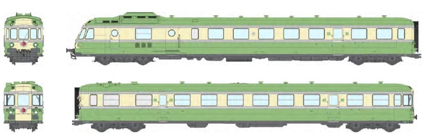 REE models MB-277S RGP 1 train set - X 2722, METZ, Green, with kitchen Era III-IV - DCC Sound