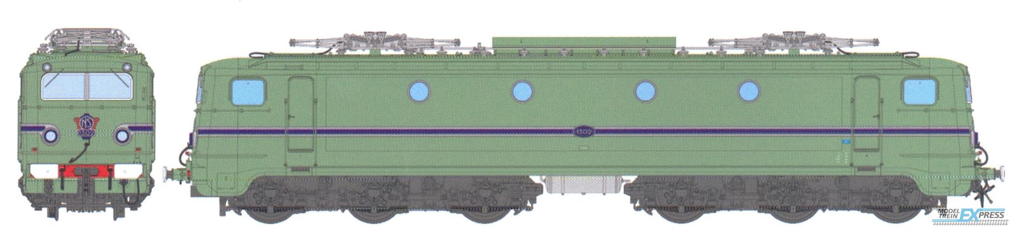 REE models NS1300-1S Series 1300, No. 1302, original turquoise green livery, 2 headlights, Ep. III, DCC Sound