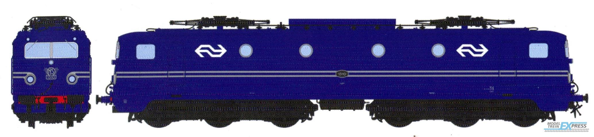 REE models NS1300-3 Series 1300, No. 1310, berlin blue livery, 3 headlights, white NS logo, Ep. IV, Analogue