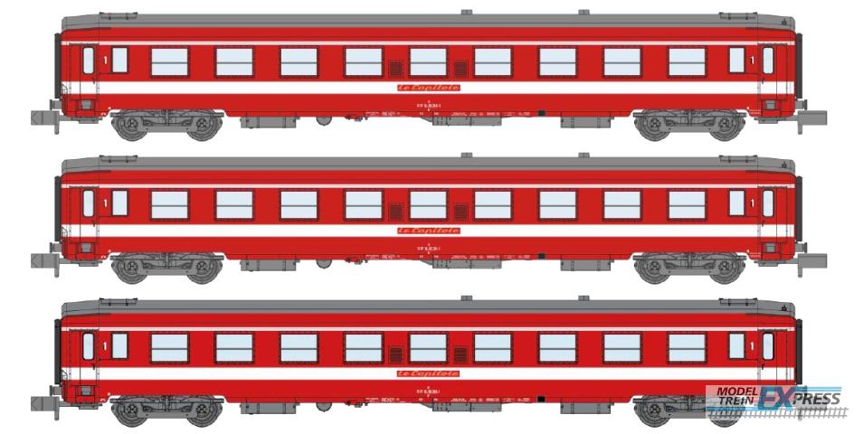 REE models NW-155 SET of 3 UIC CAR A9 Era IV Red "LE CAPITOLE"