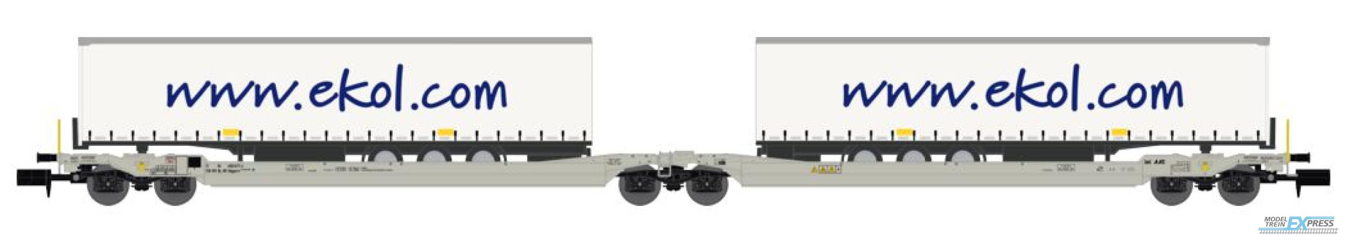 REE models NW-179 Twin car Sdggmrs AAE + 2 trailers EKOL Logistic - Era V-VI