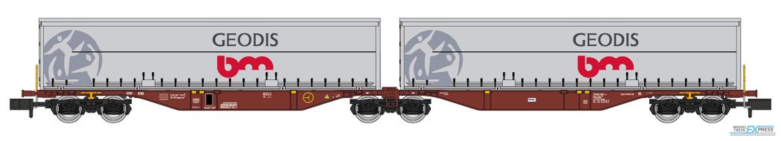 REE models NW-203 Sggmrss 90 wagon TOUAX + 2 Swap bodies "GEODIS" - Era V-VI