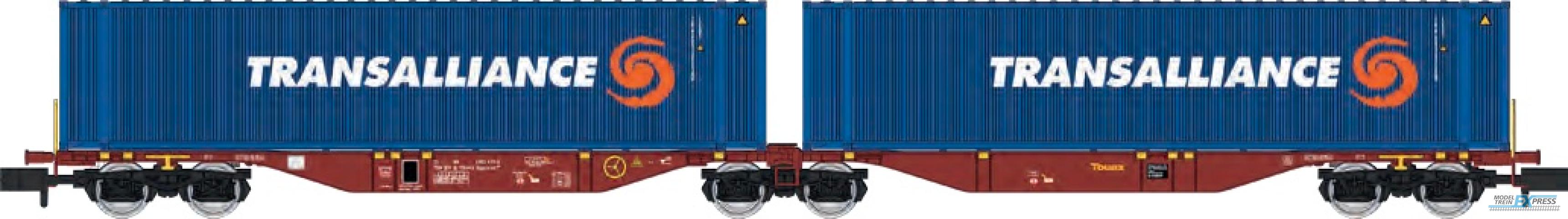REE models NW-235 Sggmrss 90 TOUAX  wagon + 2 x 45' TRANSALLIANCE containers, Ep.VI