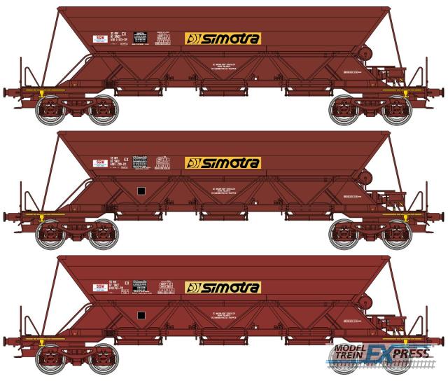 REE models NW-269 Set of 3 EX hoppers wagons ? SIMOTRA ?, modern logo, SNCF Era V