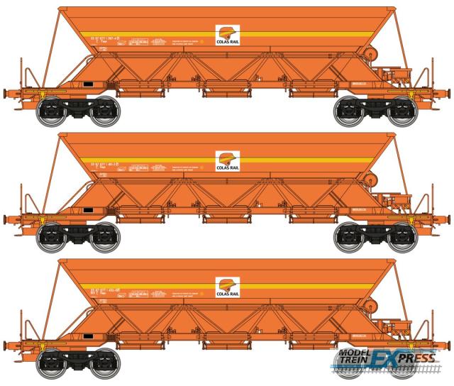 REE models NW-271 Set of 3 EX hoppers wagons ? COLAS RAIL ?, new logo, SNCF Era VI