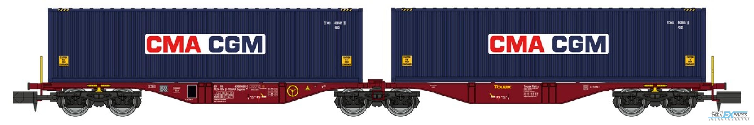 REE models NW-289 Sggmrss 80 TOUAX wagon + 2 x 40' CGA-CGM containers Era VI
