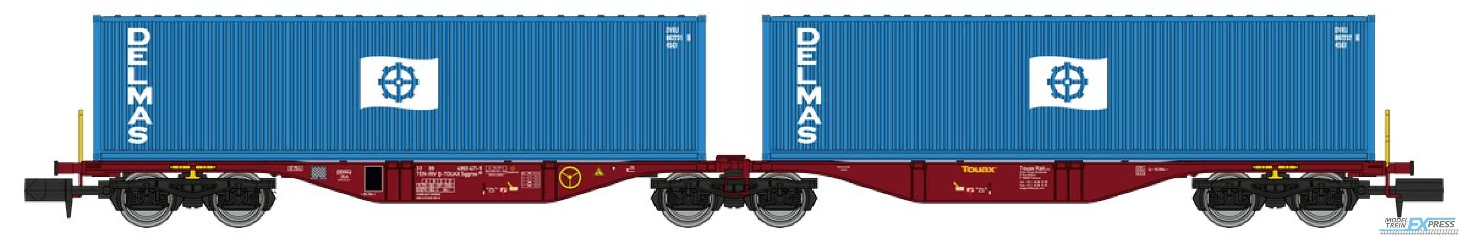 REE models NW-290 Sggmrss 80 TOUAX wagon + 2 x 40' DELMAS containers Era VI