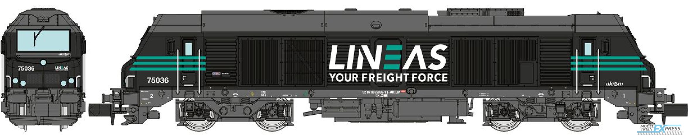 REE models NW-294 Diesel locomotive BB 75036, LINEAS black livery, Ep.VI
