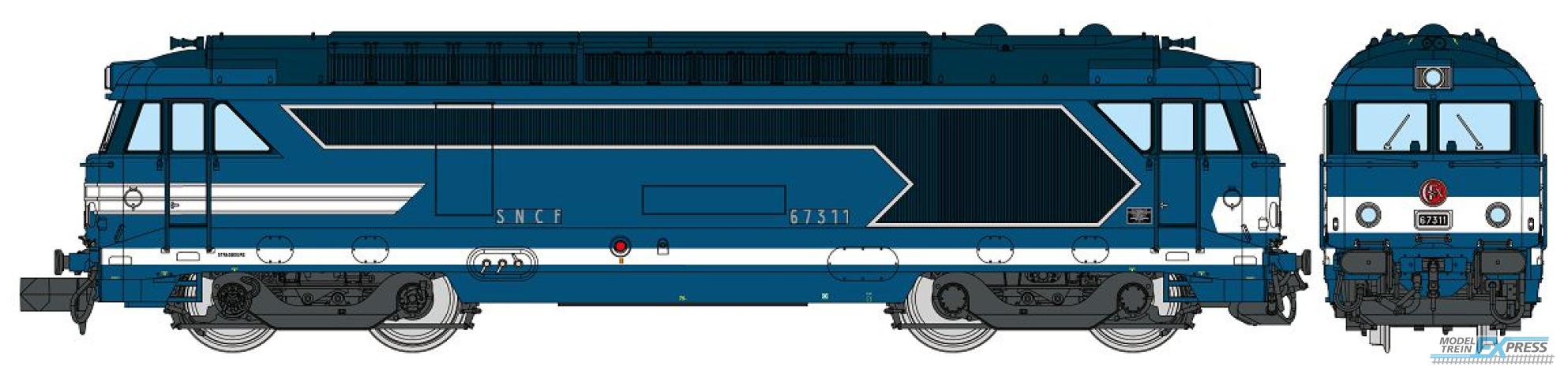 REE models NW-325S BB 67311 Blue livery with raised road, number plates, STRASBOURG, Era III-IV DCC SOUND
