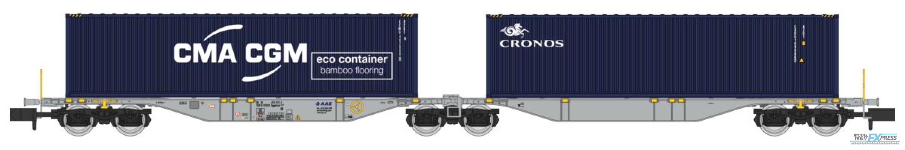 REE models NW-328 Sggmrss 90 AEE  wagon + 2 x 40' containers, CGA-CGM eco container and Cronos, Ep.VI