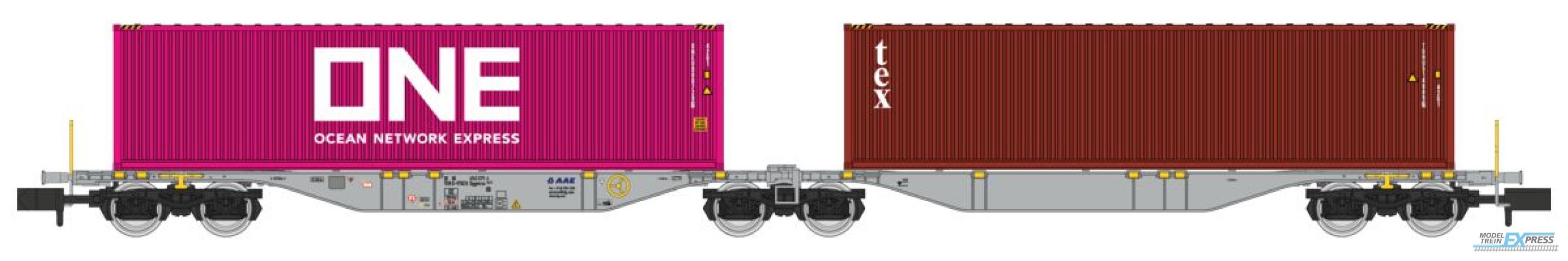 REE models NW-329 Sggmrss 90 AEE  wagon + 2 x 40' containers, ONE and TEX, Ep.VI