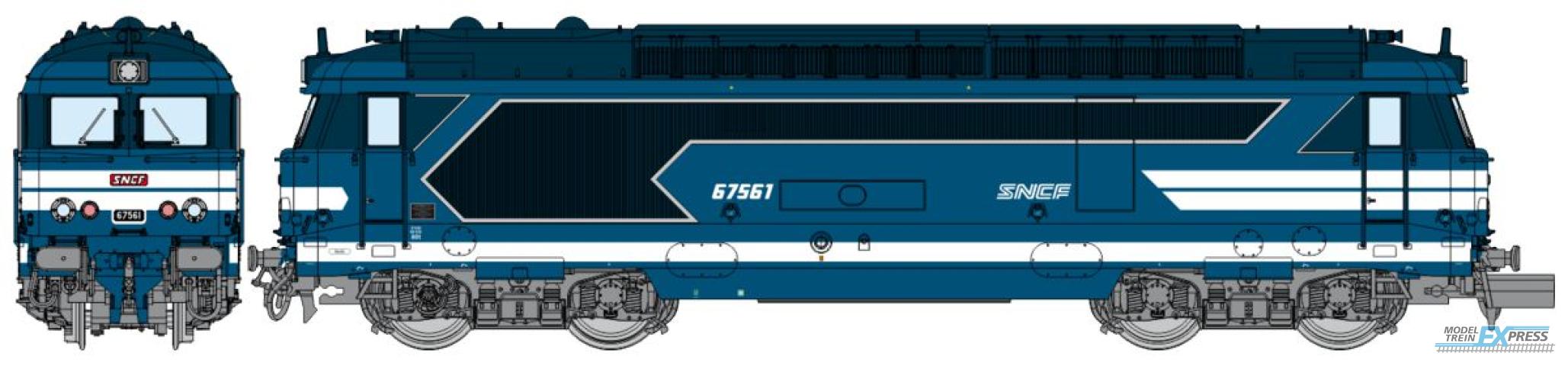 REE models NW-335S BB 67561 "MARSEILLE" Blue livery with SNCF "NOODLE" logo Era IV-VI - DCC Sound