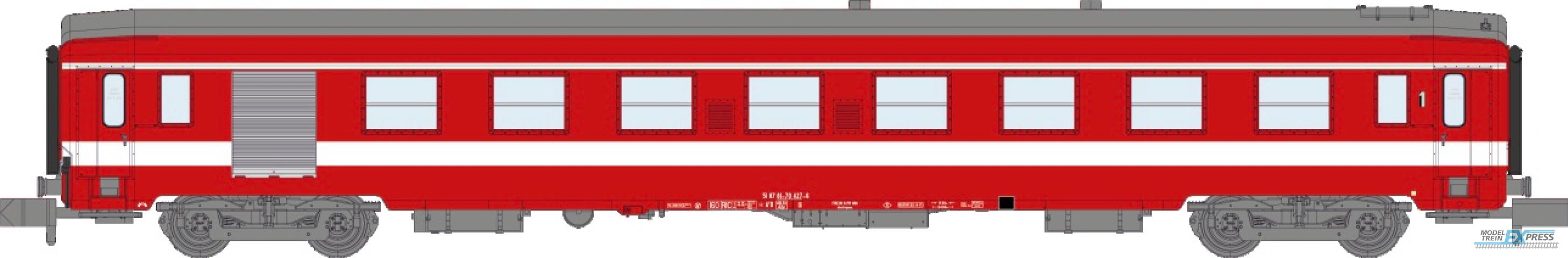 REE models NW-343 A7D (3rd sub-series) UIC Y car, Red livery, Half Corail logo and yellow line Era IV