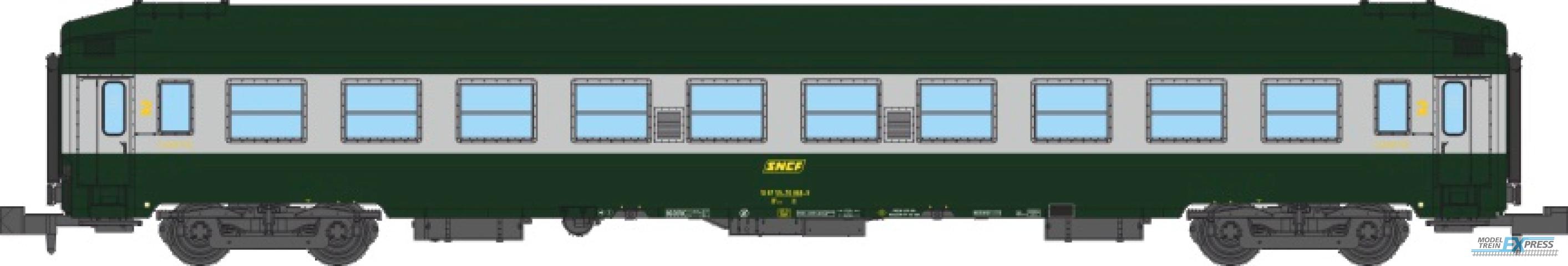 REE models NW-345 UIC B9c9x sleeping coaches set, high roof green-metal grey livery Era IV