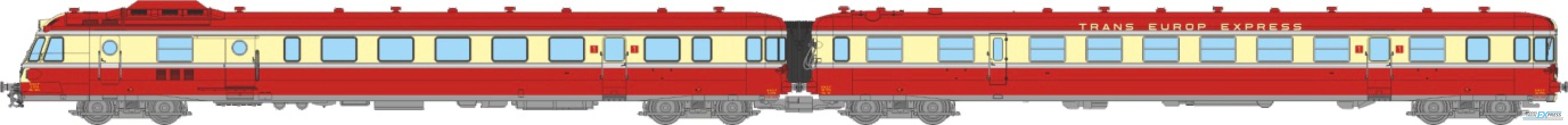 REE models NW-356 RGP 1 TEE red livery, 3 lights Era III (X 2777 + CAR XR 7777)