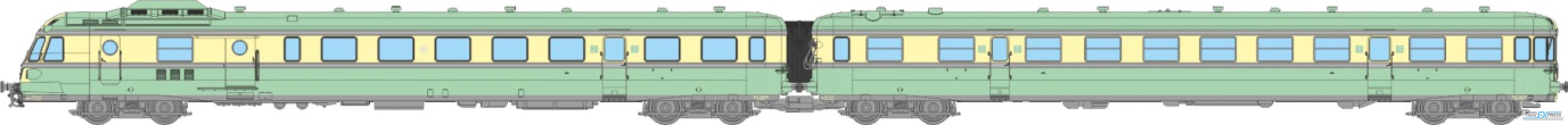 REE models NW-359S RGP 1 green and straw livery with kitchen in the traiter DCC SOUND Era III (X 2728 + CAR XR 7726)