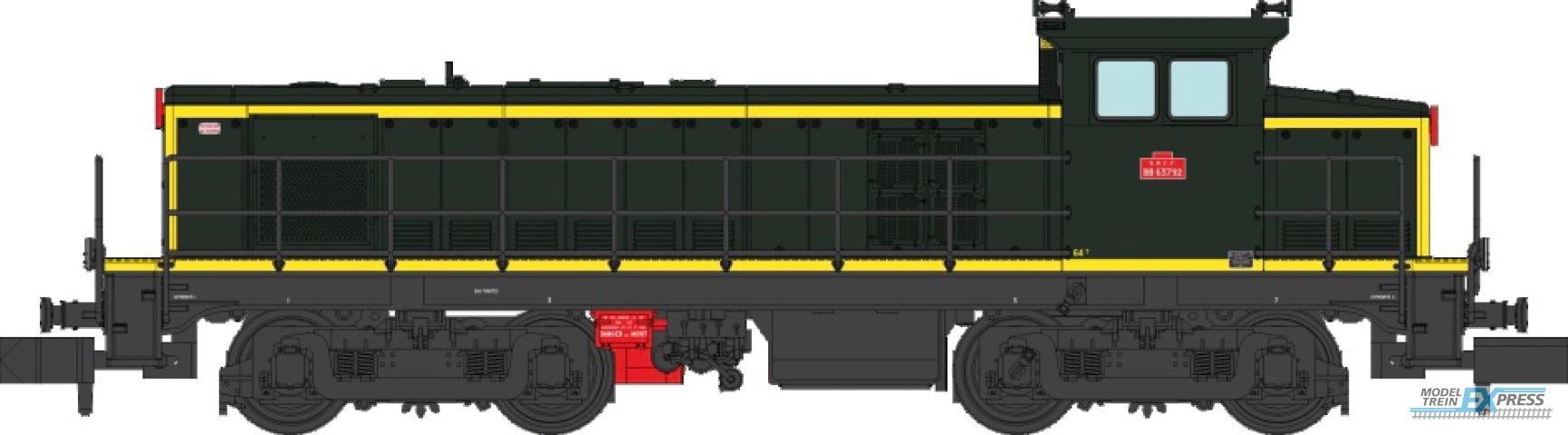 REE models NW-363 Diesel Locomotive BB63792, 301 green livery, embossed number plates, SNCF Era III/IV