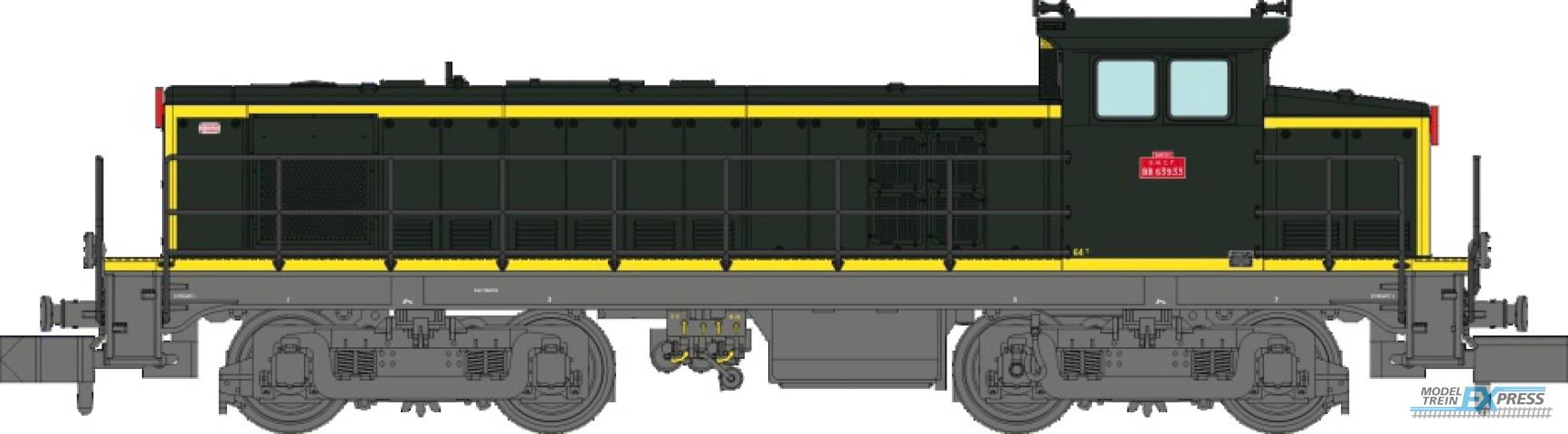 REE models NW-364S Diesel Locomotive BB63933, 301 green livery, grey frame, embossed number plates, SNCF DCC SOUND Era IV
