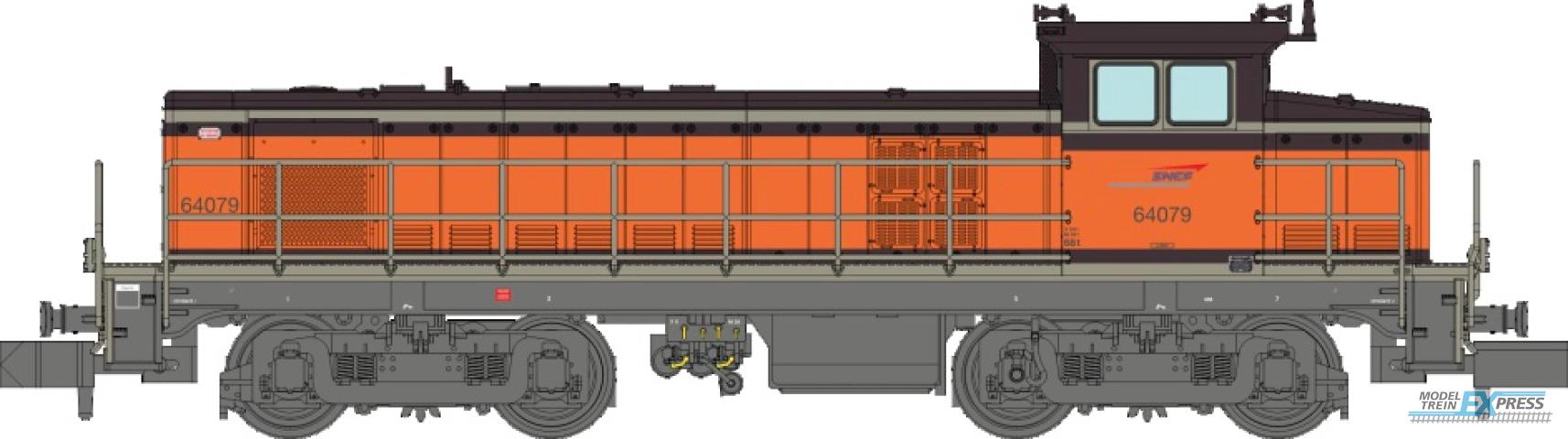 REE models NW-366 Diesel Locomotive BB64079, 435 Orange Arzens livery, "casquette" logo, SNCF Era V