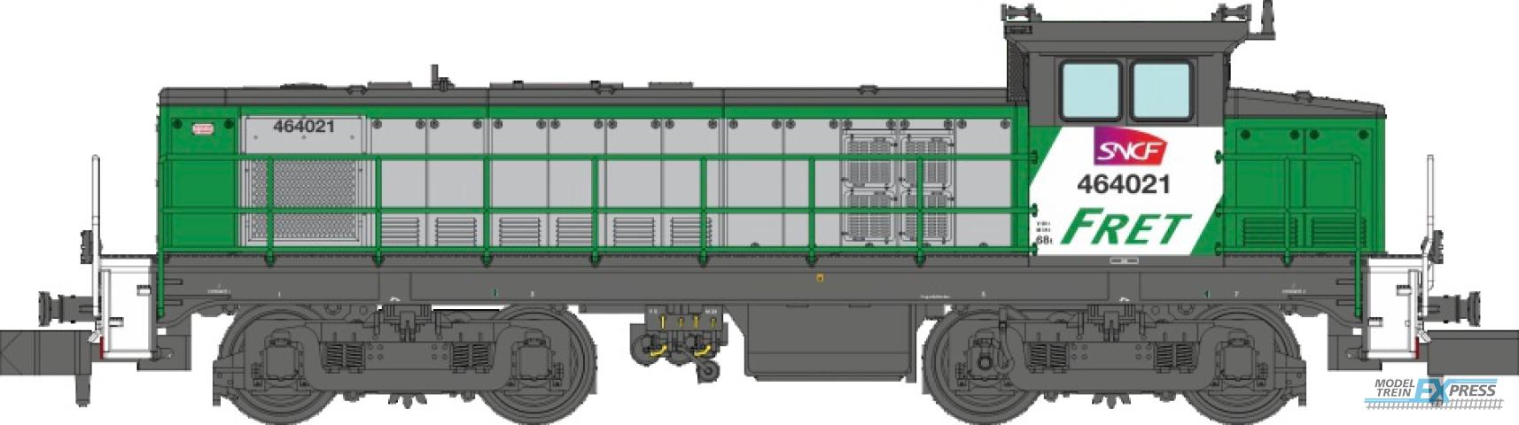 REE models NW-367S Diesel Locomotive BB464021, green FRET livery, "carmillon" logo, SNCF DCC SOUND Era VI